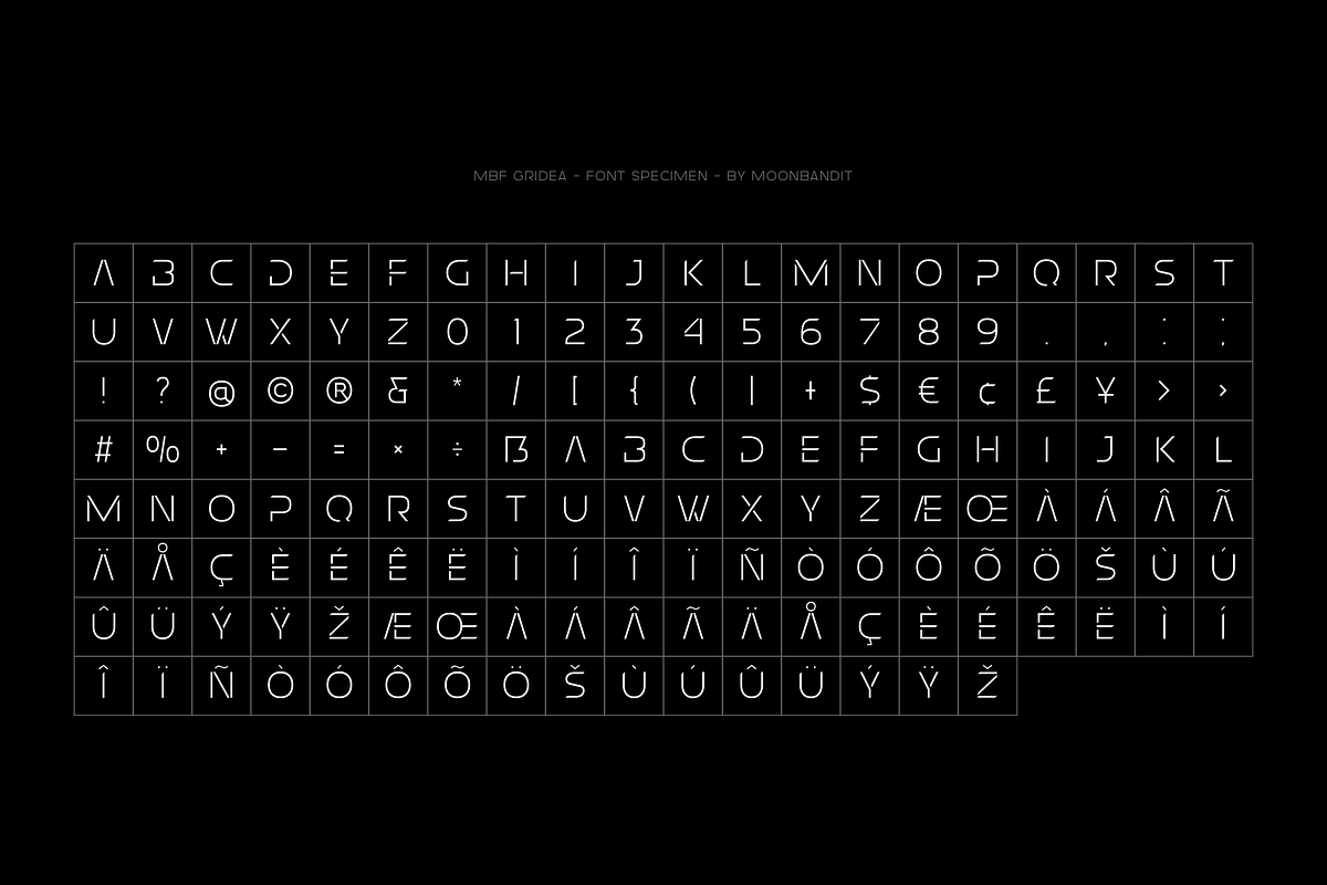 MBF Gridea - Modern Futuristic, a Sans Serif Font by MoonBandit (Photo 4 of 5)