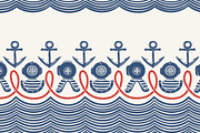 16 Nautical Retro Patterns & Borders, a Pattern Graphic by Adiemus (Thumbnail 11 of 13)