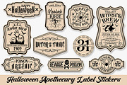 Halloween Apothecary Label Stickers, a Texture Graphic by Etcify (Thumbnail 1 of 3)