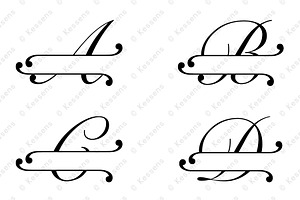 Split Monogram SVGs, PNGs