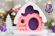 Cute Houses Bundle | 3D Layered SVG, a Decorative Illustration by pixaroma (Thumbnail 7 of 8)