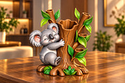 Koala Desk Organizer 3D Print STL, an Animal 3D Model by Creative Art (Thumbnail 2 of 3)