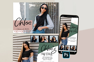 Boho Photoshop Grad Card, a Card Template by InstaNoirDesigns