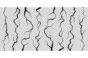 Wall cracks, fracture, rift.