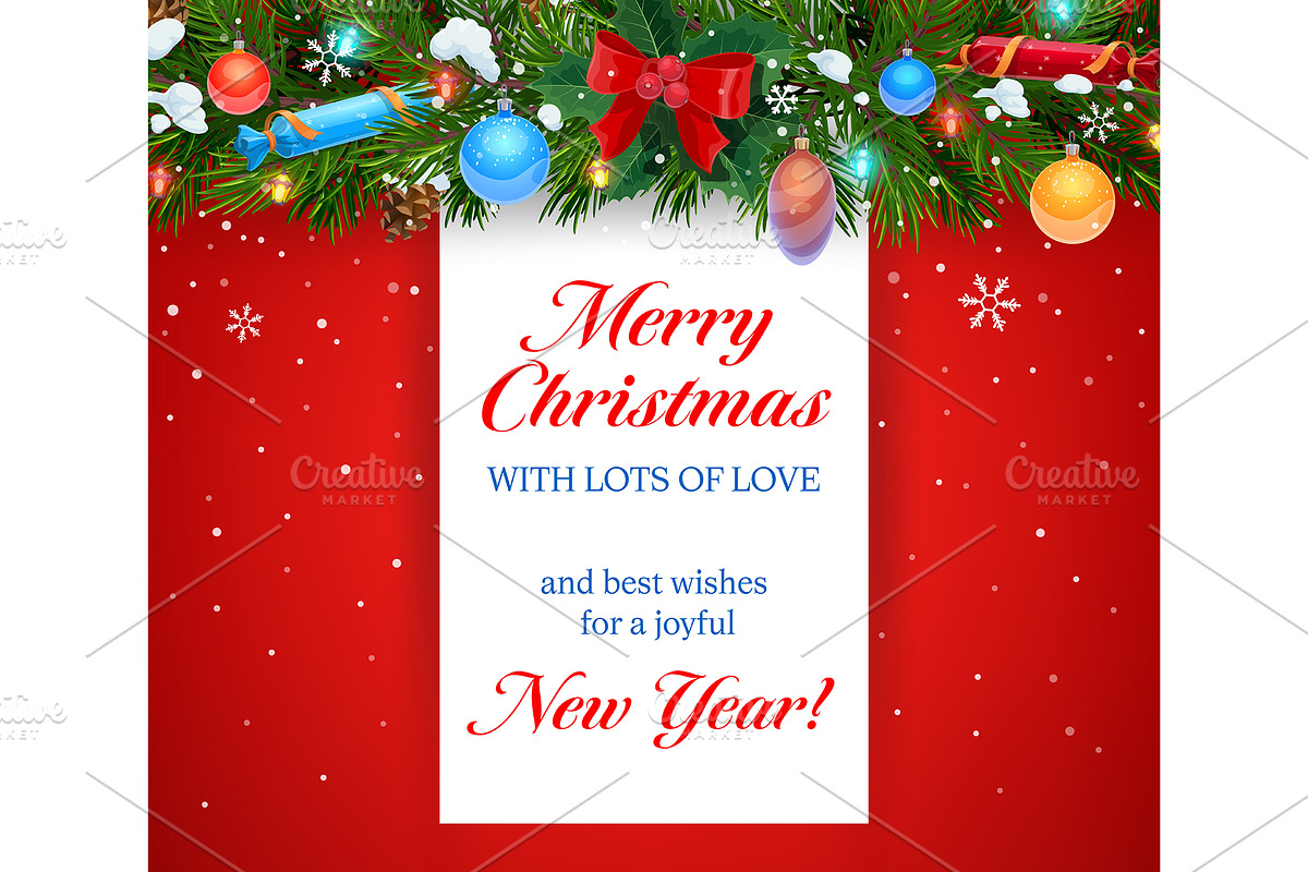 Merry Christmas greeting card, Xmas, an Illustration by Vector Tradition (Photo 2 of 3)