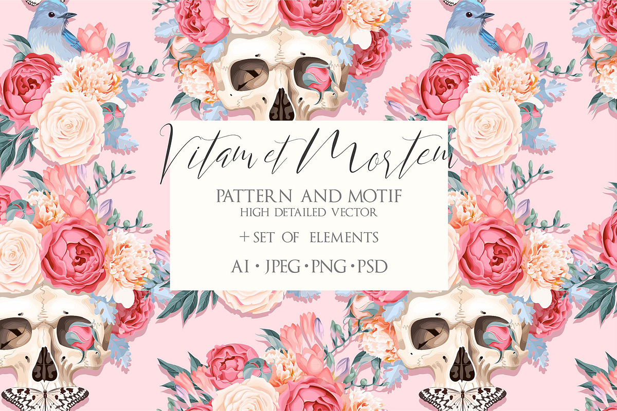 Vitam et Mortem, Pattern and Motif, a Pattern Graphic by GreyLilac (Photo 1 of 6)
