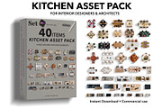 40 Kitchen Top View Elements, an Object Graphic by SketchBoyko (Thumbnail 1 of 8)
