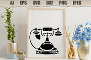 Stencil Vintage Telephone, a Decorative Illustration by MARYCRAFTIRIA (Thumbnail 3 of 3)