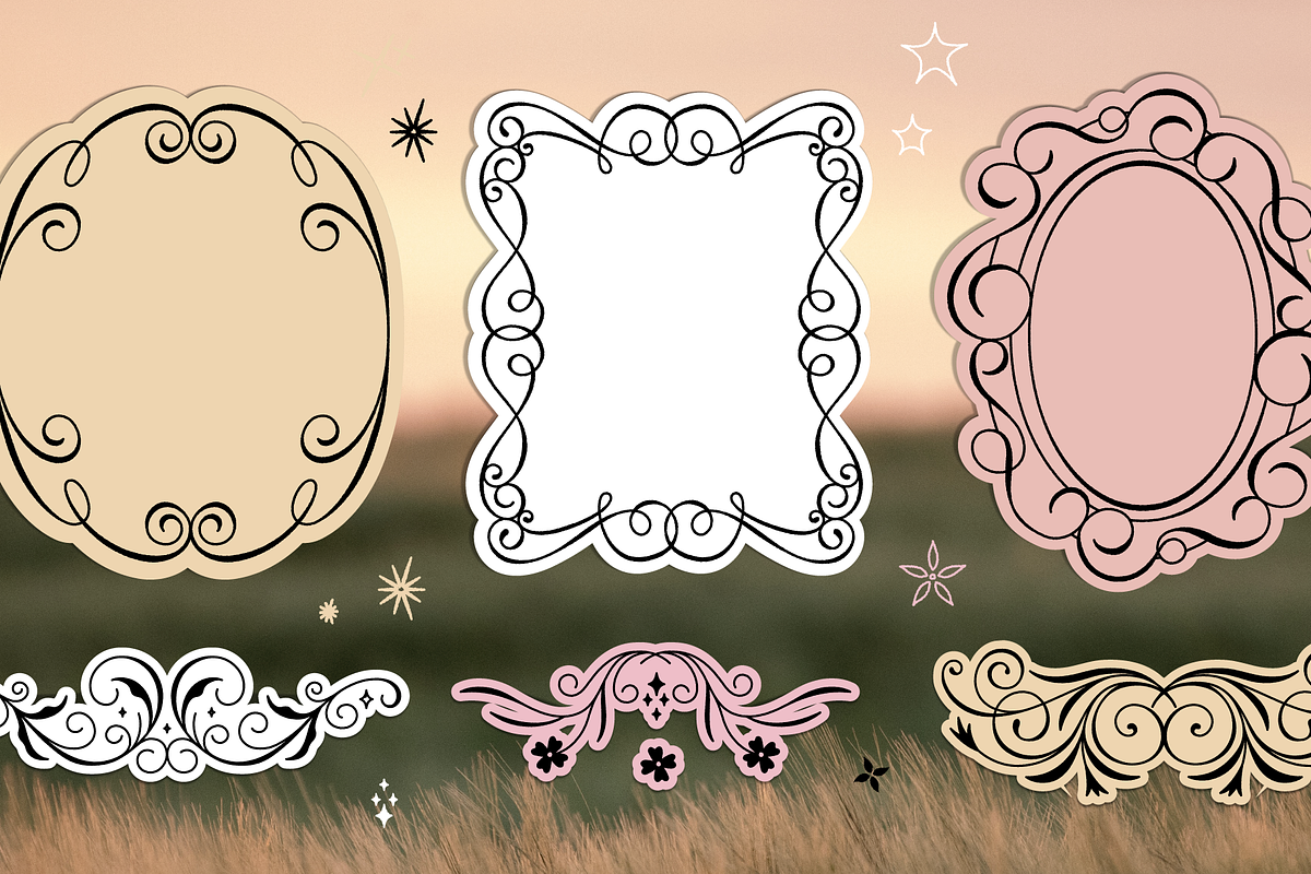 Curly Flourish Frames & Borders, an Object Graphic by venimo (Photo 11 of 15)