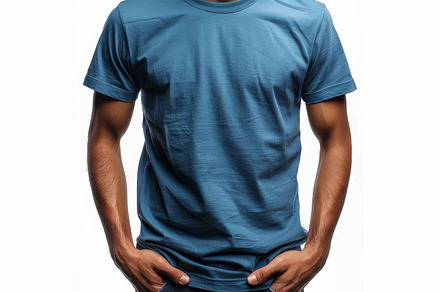 Stylish Mens T-Shirt on Mannequin Isolated on White Background, a Photo by AS photostudio