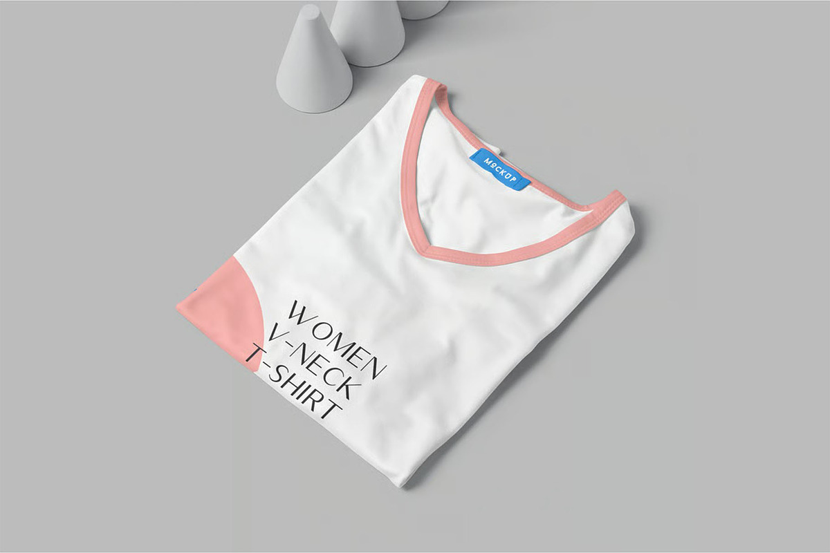 Girl Full Sleeve V Neck Tee Mockups, a Shirt Mockup by megostudi0 (Photo 4 of 7)
