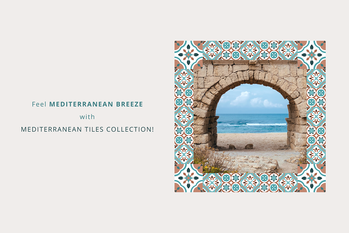 Mediterranean tiles vector patterns, a Pattern Graphic by Katerina.Sea.Digital (Photo 3 of 7)