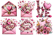 Valentine Love Letter Clipart, an Illustration by Pixels.Craft (Thumbnail 4 of 5)