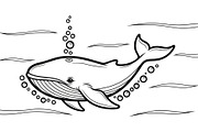 Whale Line Art Vector Bundle, an Illustration by yasushie (Thumbnail 41 of 51)