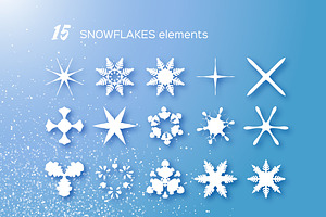 27 MAGIC SNOWFLAKES. Paper Cut Style