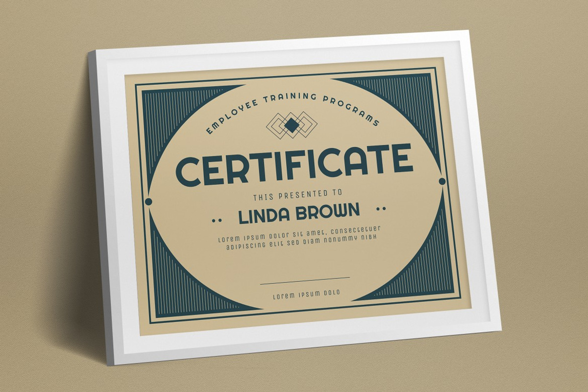 Green Vintage Design Certificate, a Print Template by graphicook (Photo 2 of 3)