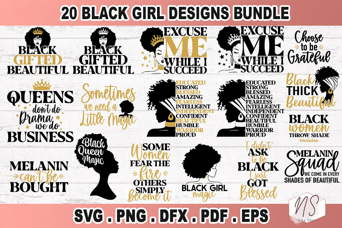 Black Woman SVG Bundle, a Graphic by NS Arts Shop (Photo 2 of 5)