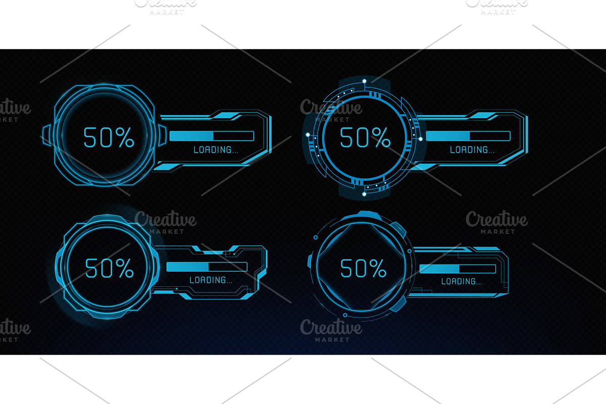 Hud interface frames, loading, an Illustration by art PVP - market