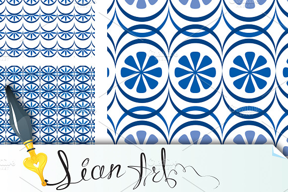 Set of 8 seamless patterns preview 3