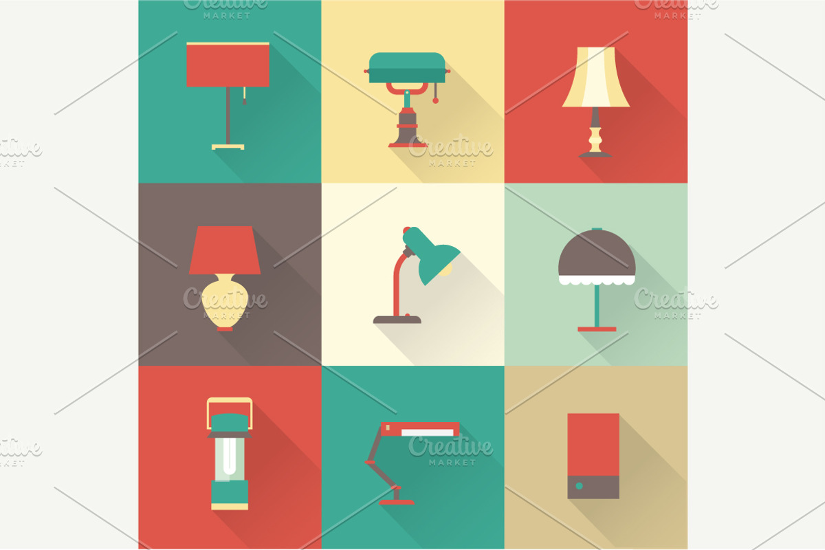 Vector lamp icons