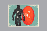 Rugby vintage grunge vector posters., a Sport Illustration by PoPaShop (Thumbnail 3 of 9)