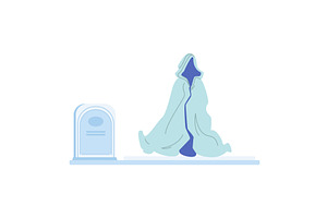 Ghostly figure wearing cloak near, an Object Illustration by pikepicture