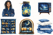 Dreamy Night Cottage Clipart, an Illustration by OK Design (Thumbnail 5 of 5)