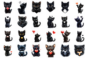 Quirky Black Cat Heart Paws Love PNG, a Seasonal Illustration by designcity5 (Thumbnail 2 of 5)