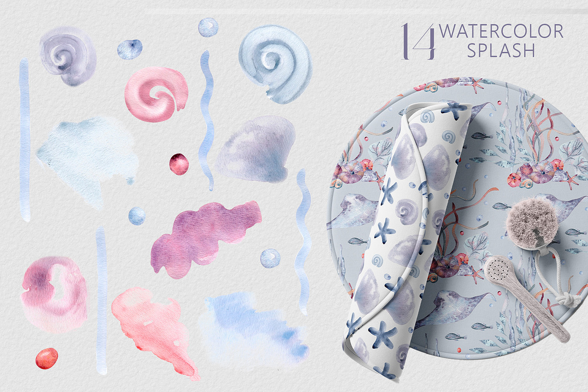 Ocean plants watercolor animals set, an Illustration by Kate Lanbina (Photo 18 of 19)