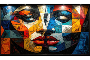 Abstract mosaic style artwork of two, an Arts & Entertainment Photo by Igor Tichonow