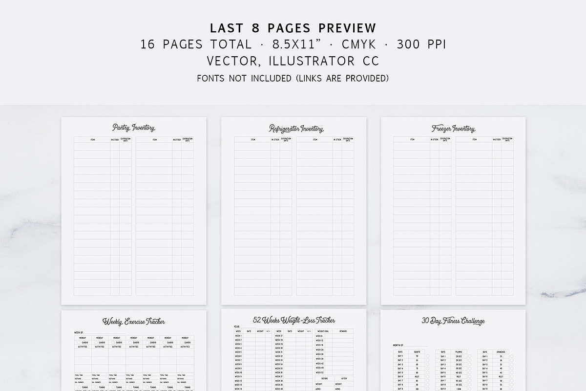 Fully Editable Health Journal, a Stationery Template by Cuppakeri (Photo 3 of 7)