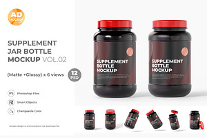 Supplement Jar Bottle Mockup Vol.02