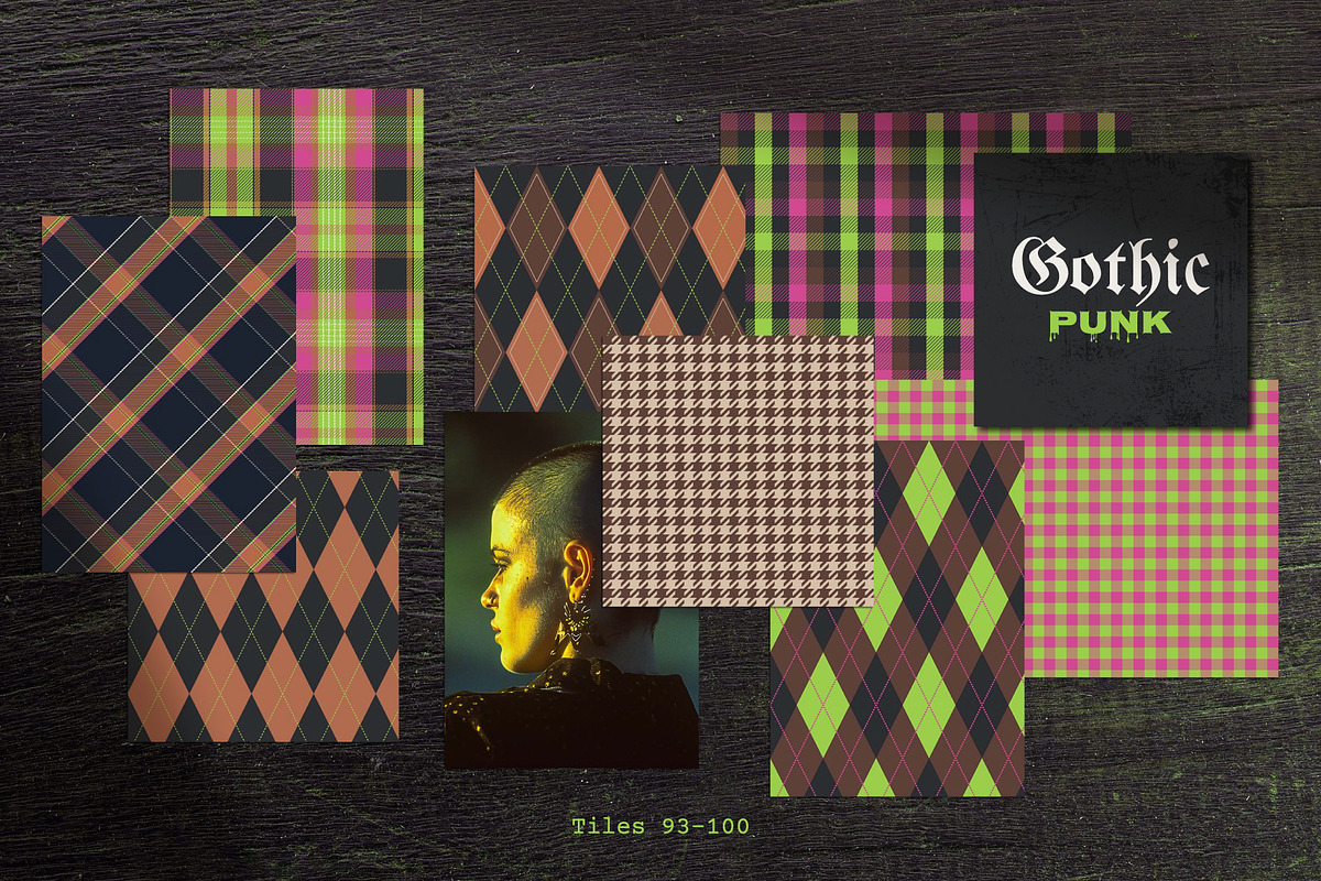 100 Gothic & Punk Tartan Patterns, a Pattern Graphic by IuliiaSavko (Photo 17 of 18)