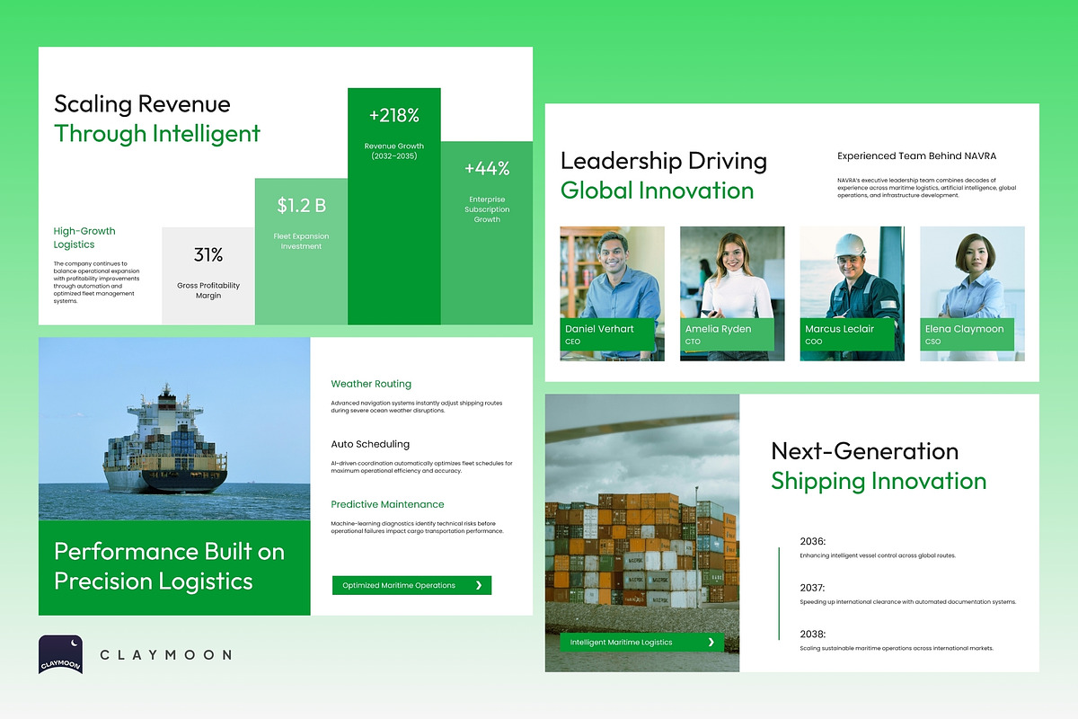 Ship Cargo Pitch Deck, a Presentation Template by Claymoon Lab (Photo 6 of 7)
