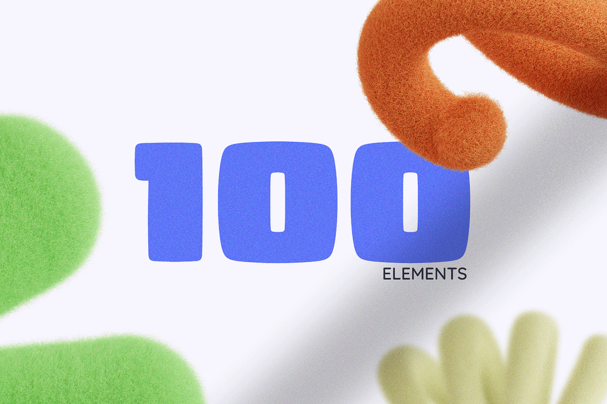 100 Fluffy 3D Elements, an Object Graphic by Tridimensi Pro (Photo 4 of 18)