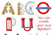 London elements, travel symbols, an Illustration by fiolika (Thumbnail 3 of 7)
