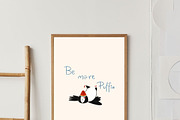 Whimsical Nursery Room Puffin Poster, a Decorative Illustration by Oleksandra Illustrates (Thumbnail 3 of 4)
