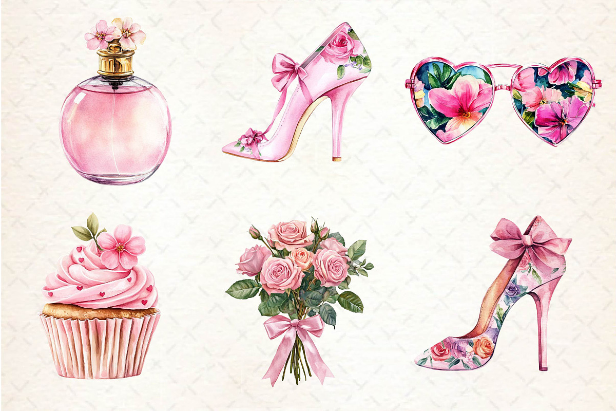 Pink Coquette Mothers Day Clipart, an Illustration by Dream Creation (Photo 2 of 6)