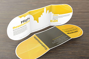 Rounded Square Tri-Fold Mockups