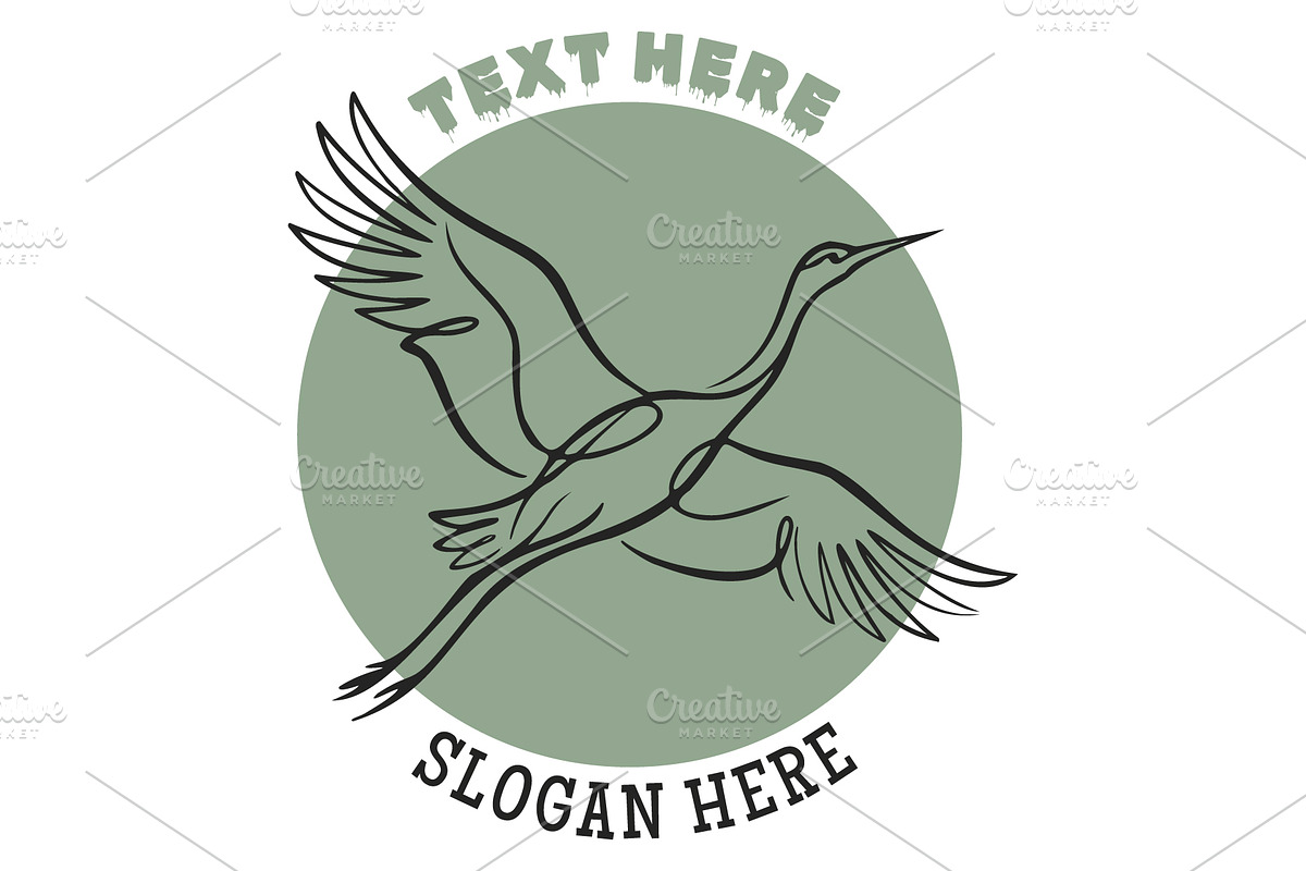 Elegant Crane Bird in Motion artwork, an Object Illustration by nandinigraphics (Photo 2 of 3)