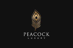 Peacock Feather Luxury Logo