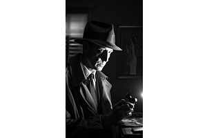 Noir Detective Black And White Retro