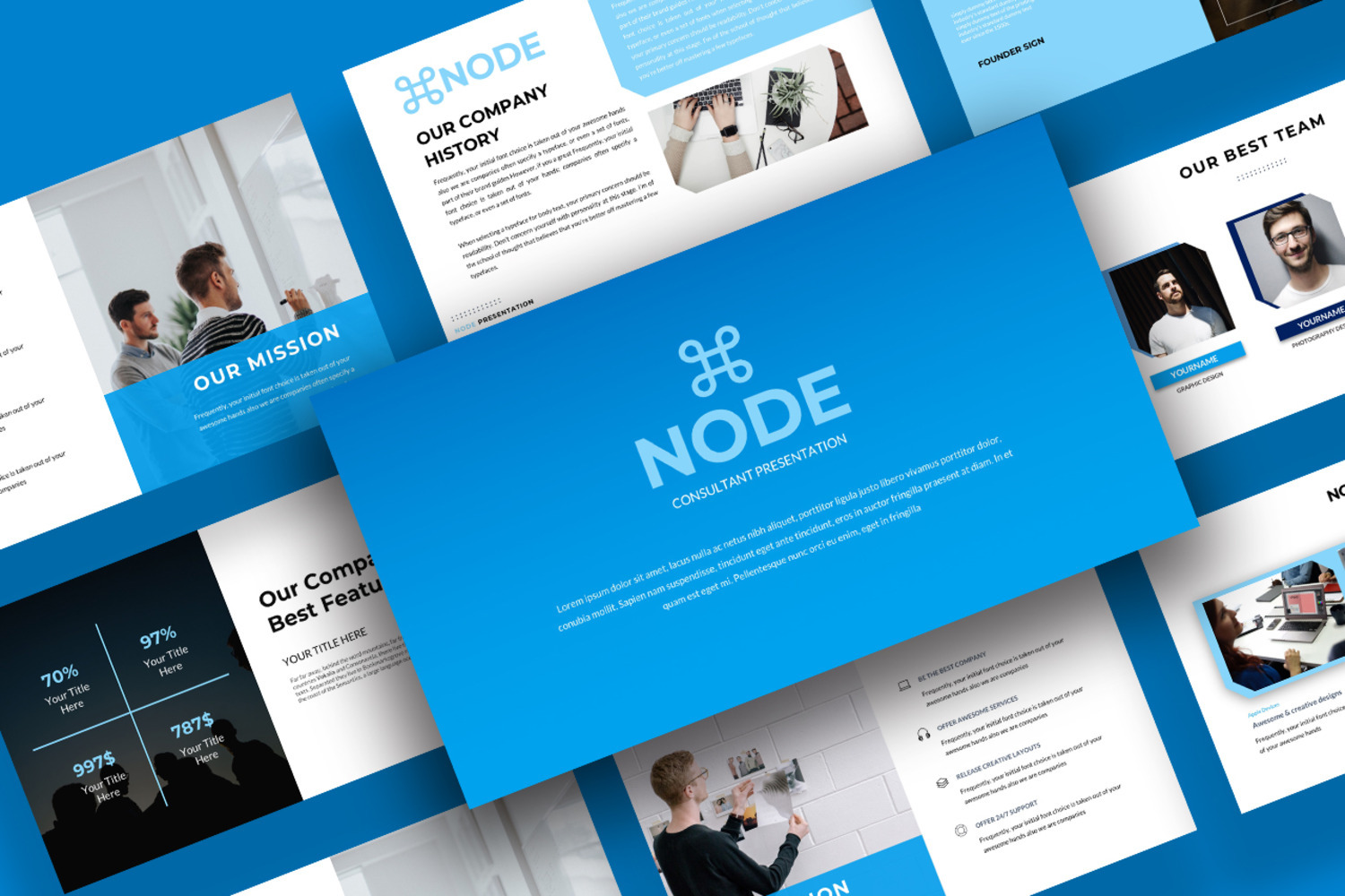 Node Business Powerpoint, a Presentation Template by Infinity Vector Studio