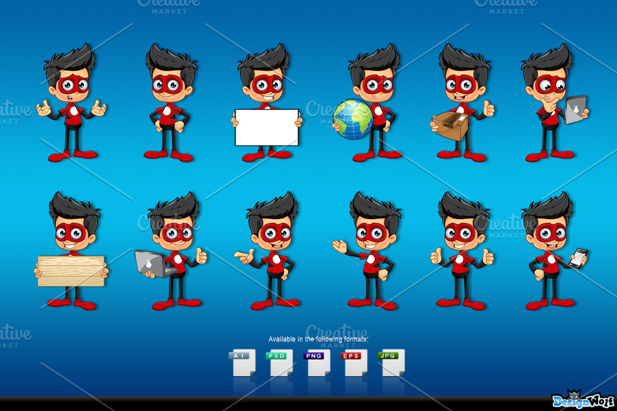Super Boy In Red Character, an Illustration by DesignWolf (Photo 2 of 2)