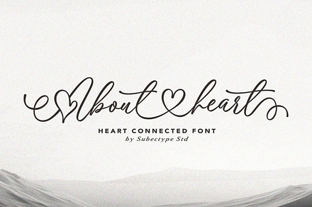 About Heart - Heart Connected Font