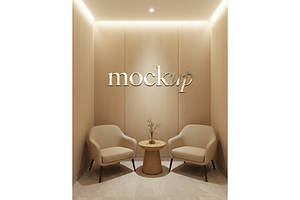 Elegant Reception Logo Mockup - PSD