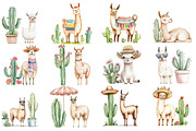 Adorable Summer Llama and Cactus, an Illustration by Designworld (Thumbnail 2 of 5)