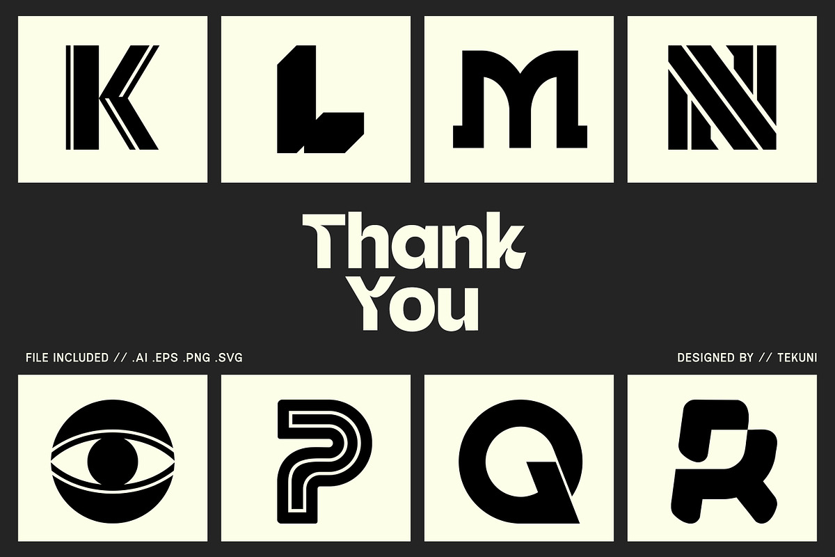 Letter Logo Template Vol 2, a Solid Icon by Tekuni (Photo 12 of 12)