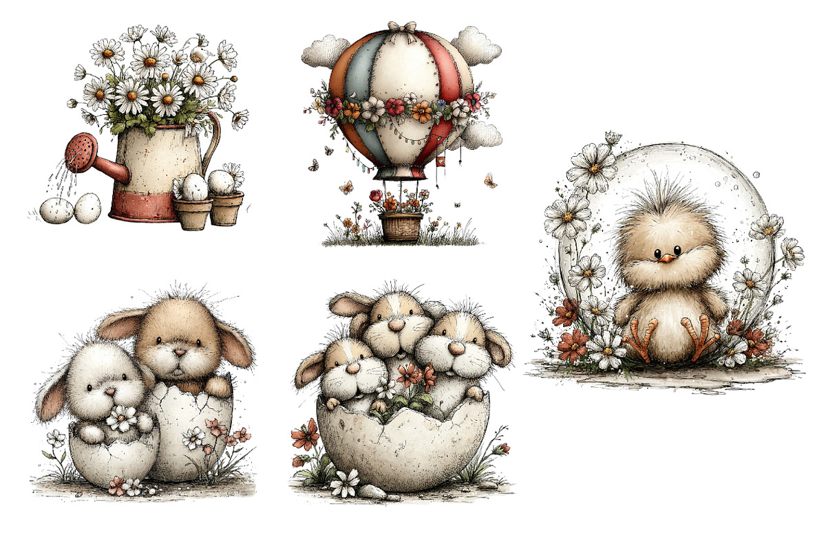 Whimsical Easter Spring Clipart, an Illustration by Dream Creation (Photo 5 of 5)