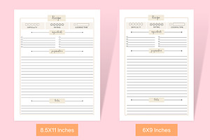 Recipe Book Interior Canva Template